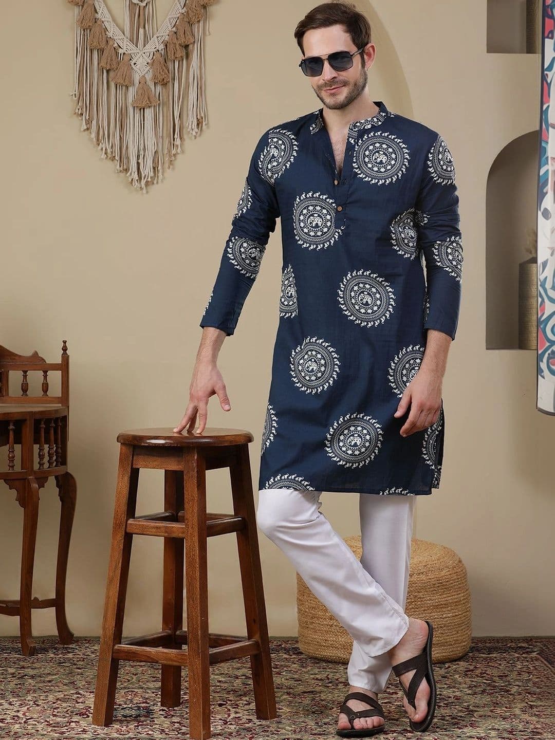SOURAGYA Men Ethnic Motifs Printed Kurta - view 1