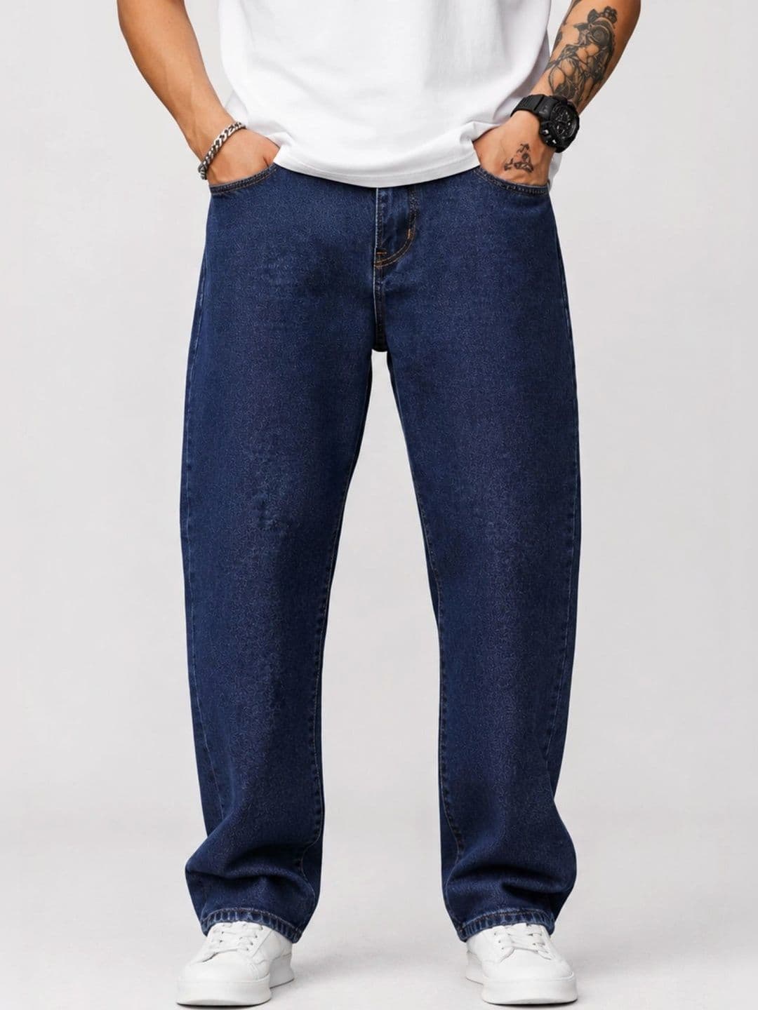 BREXX Men Jean Wide Leg Mid-Rise Stretchable Jeans - view 1