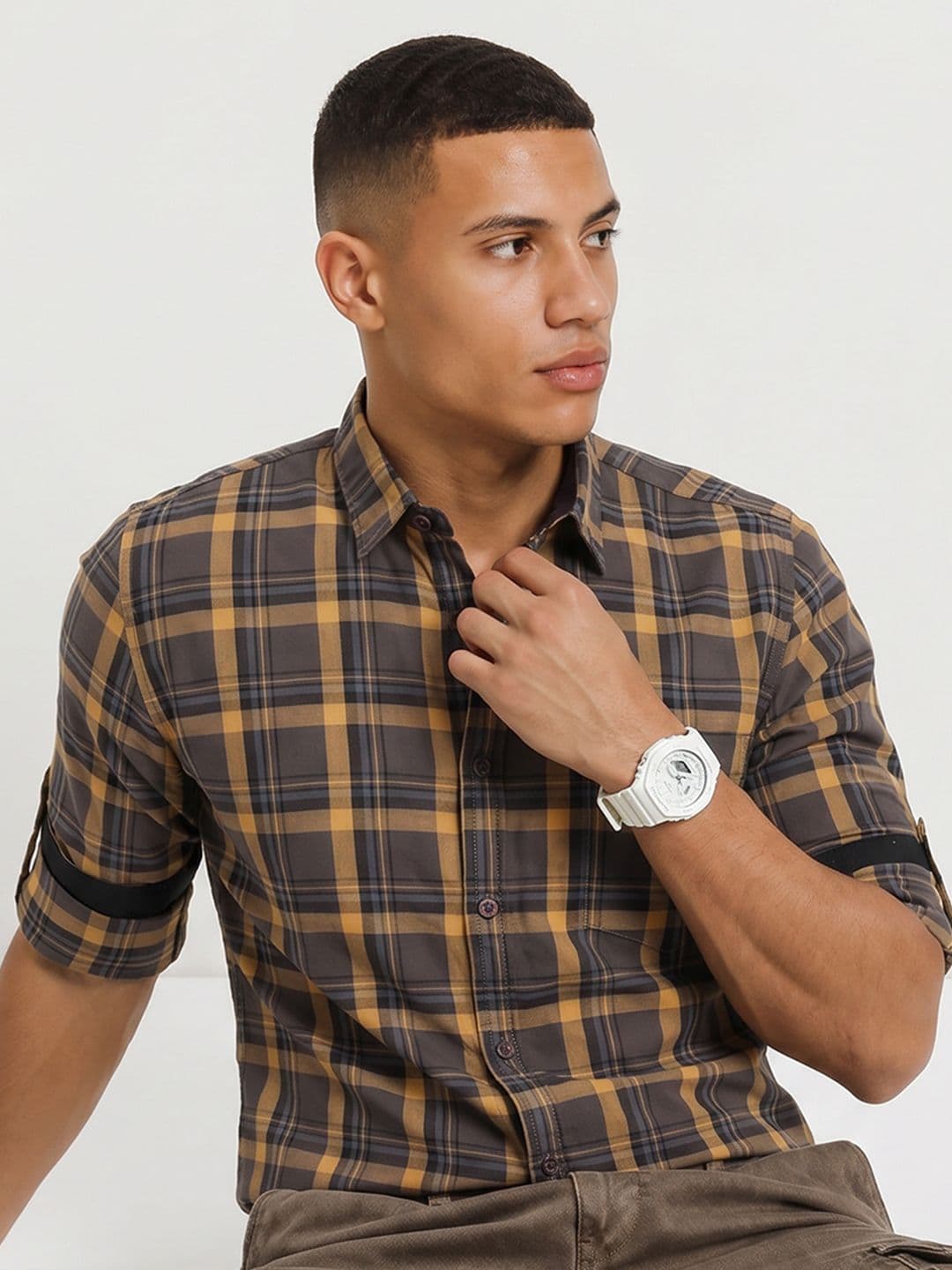 Roadster Life Co. Soft Touch Twill Plaid Casual Shirt - view 1