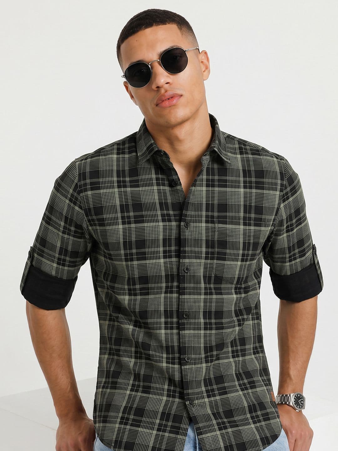 Roadster Life Co. Soft Touch Twill Plaid Casual Shirt - view 1