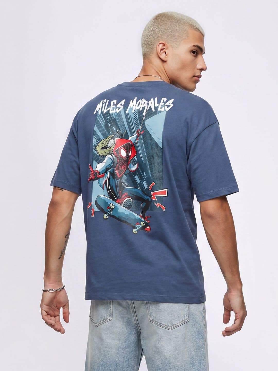 Kook N Keech Oversized Spider-Man Graphic Printed Pure Cotton T-shirt - view 1