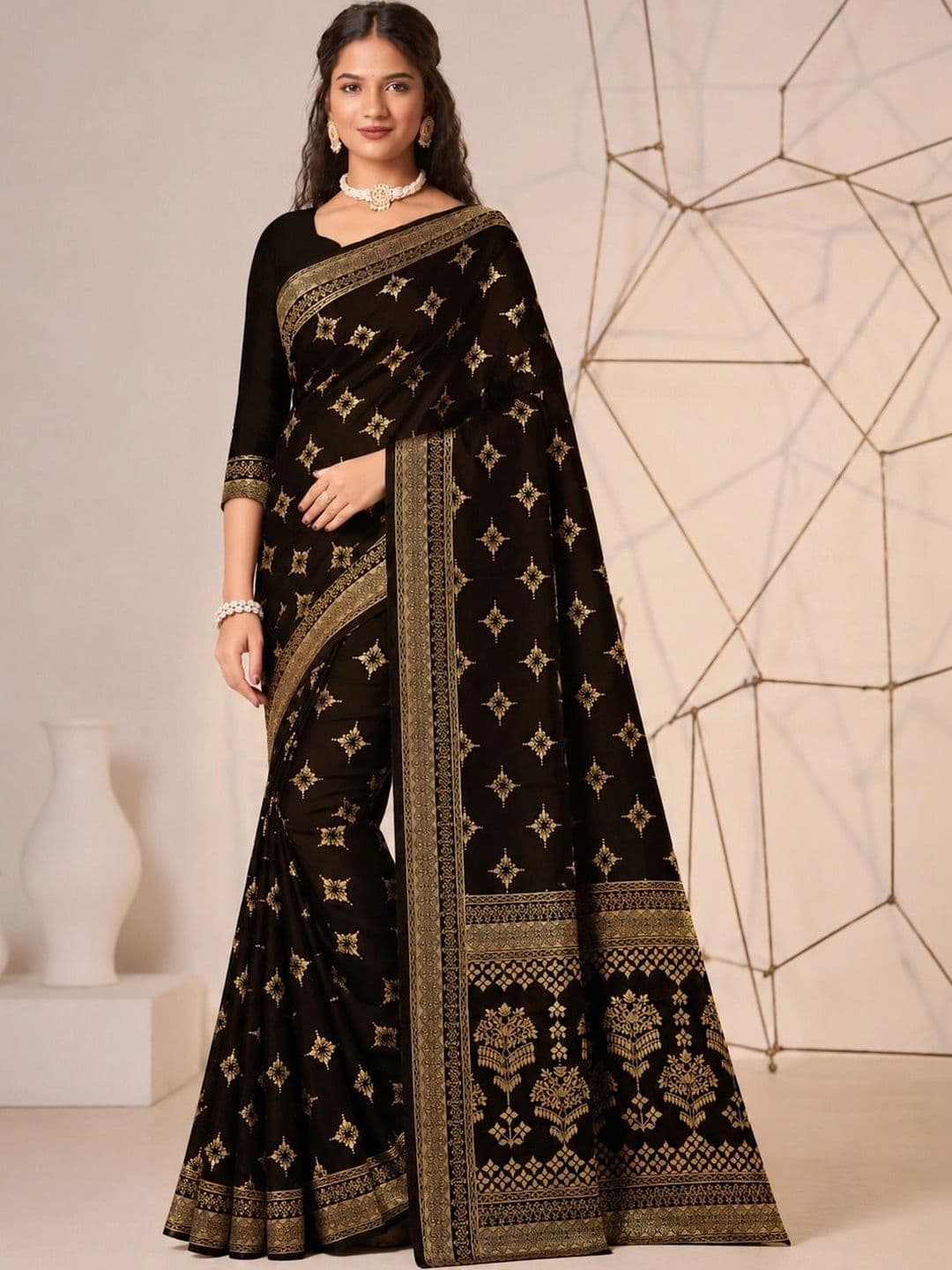 TINA FASHION Tie and Dye Zari Art Silk Fusion Banarasi Saree - view 1