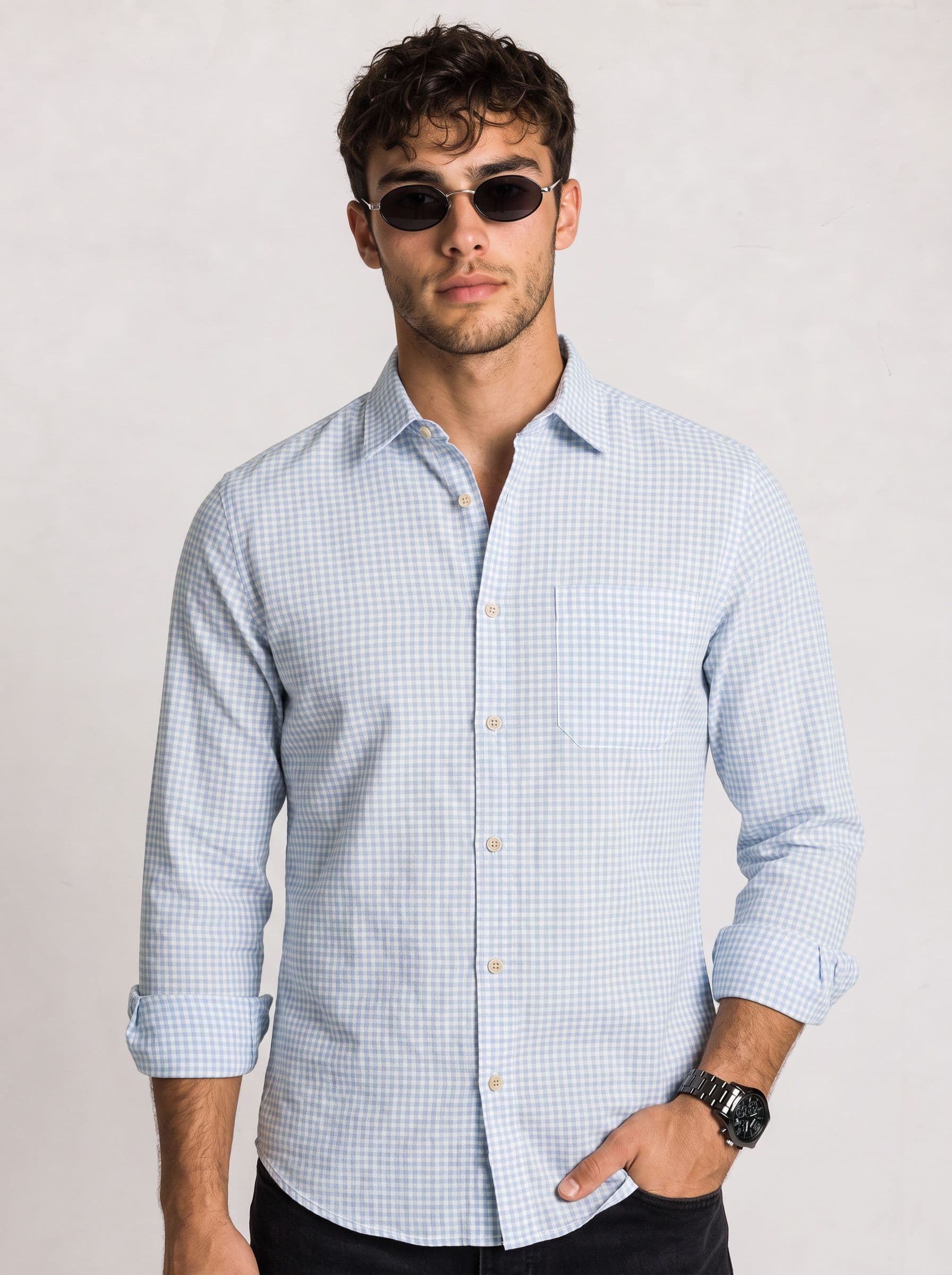 Roadster Life Co. Cotton Slub Checked Shirt - view 1