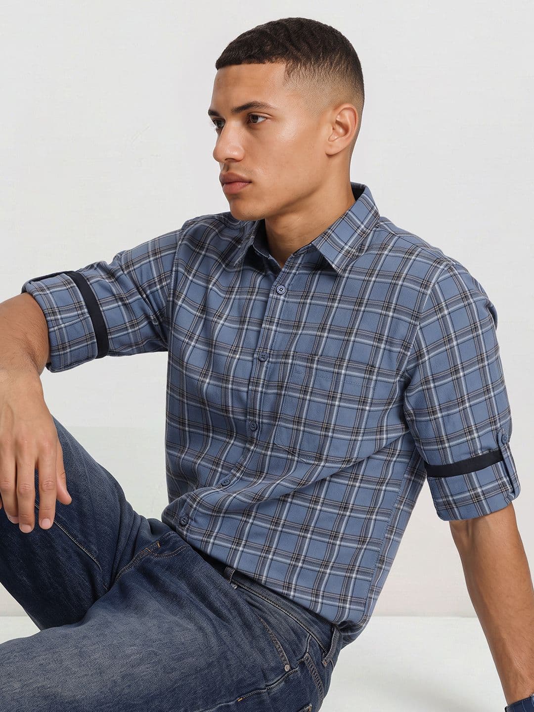 Roadster Life Co. Soft Touch Twill Plaid Casual Shirt - view 1