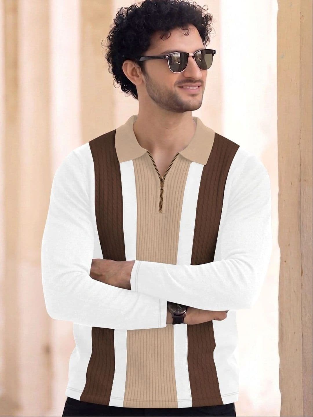 HAPPY KHAJANA Men Colourblocked Polo Collar T-shirt - view 1