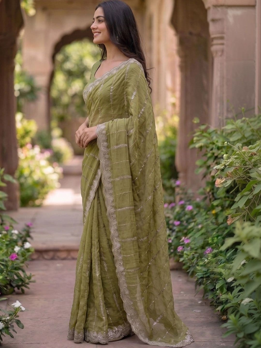 RANGVYRA LIFESTYLE Embroidered Art Silk Saree - view 1