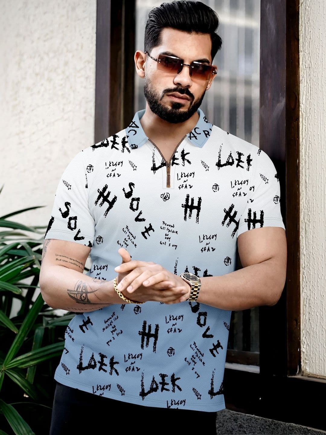 KAJARU Men Typography Printed Polo Collar T-shirt - view 1