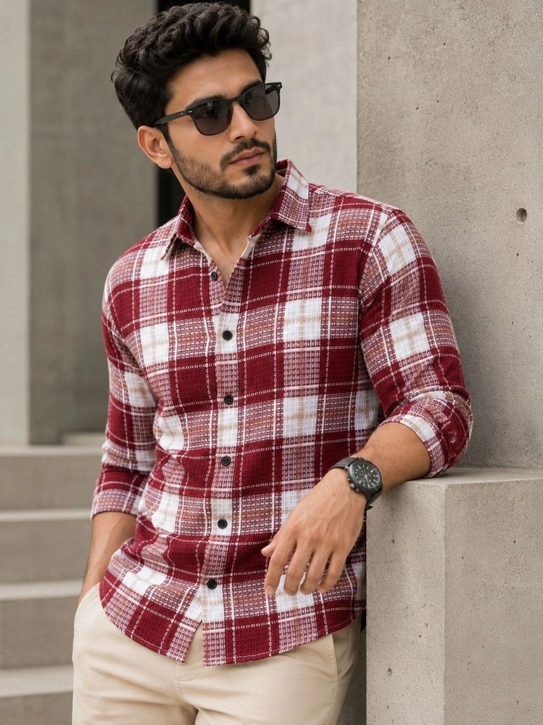 TUSHREE BOUTIQUE Men Classic Tartan Checks Checked Casual Shirt - view 1