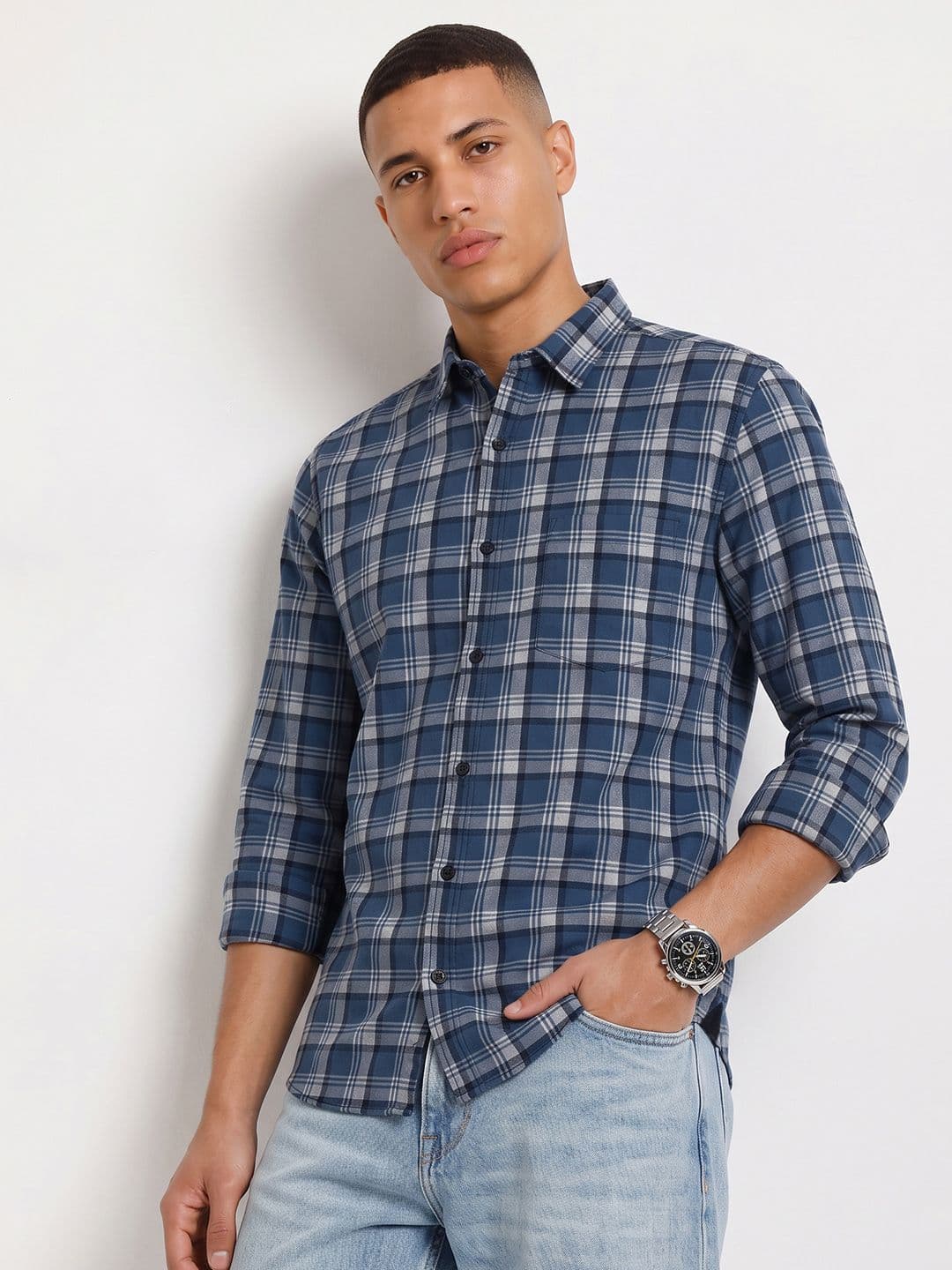 The Roadster Life Co. Checked Pure Cotton Casual Shirt - view 1
