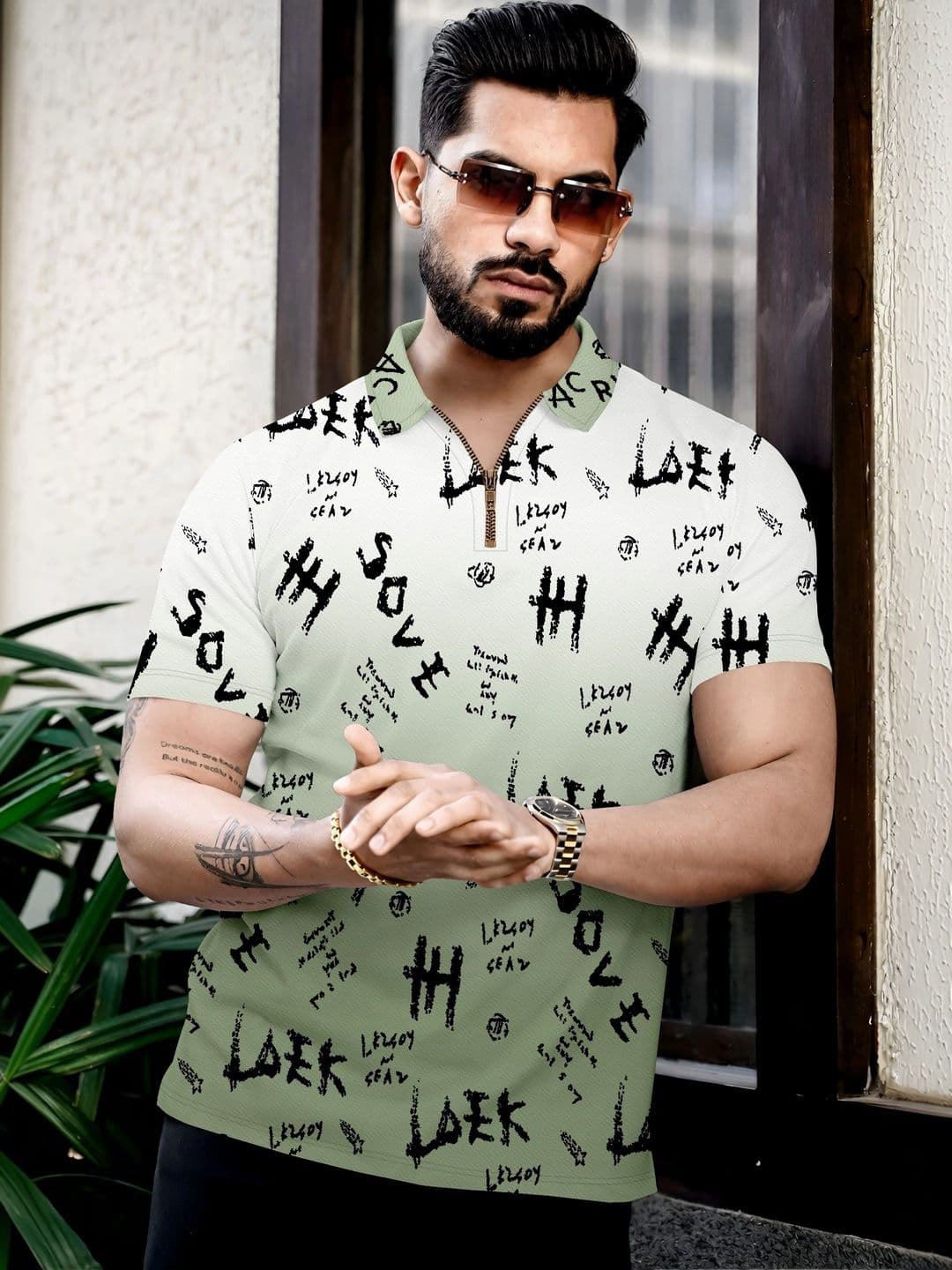 KAJARU Men Typography Printed Polo Collar T-shirt - view 1