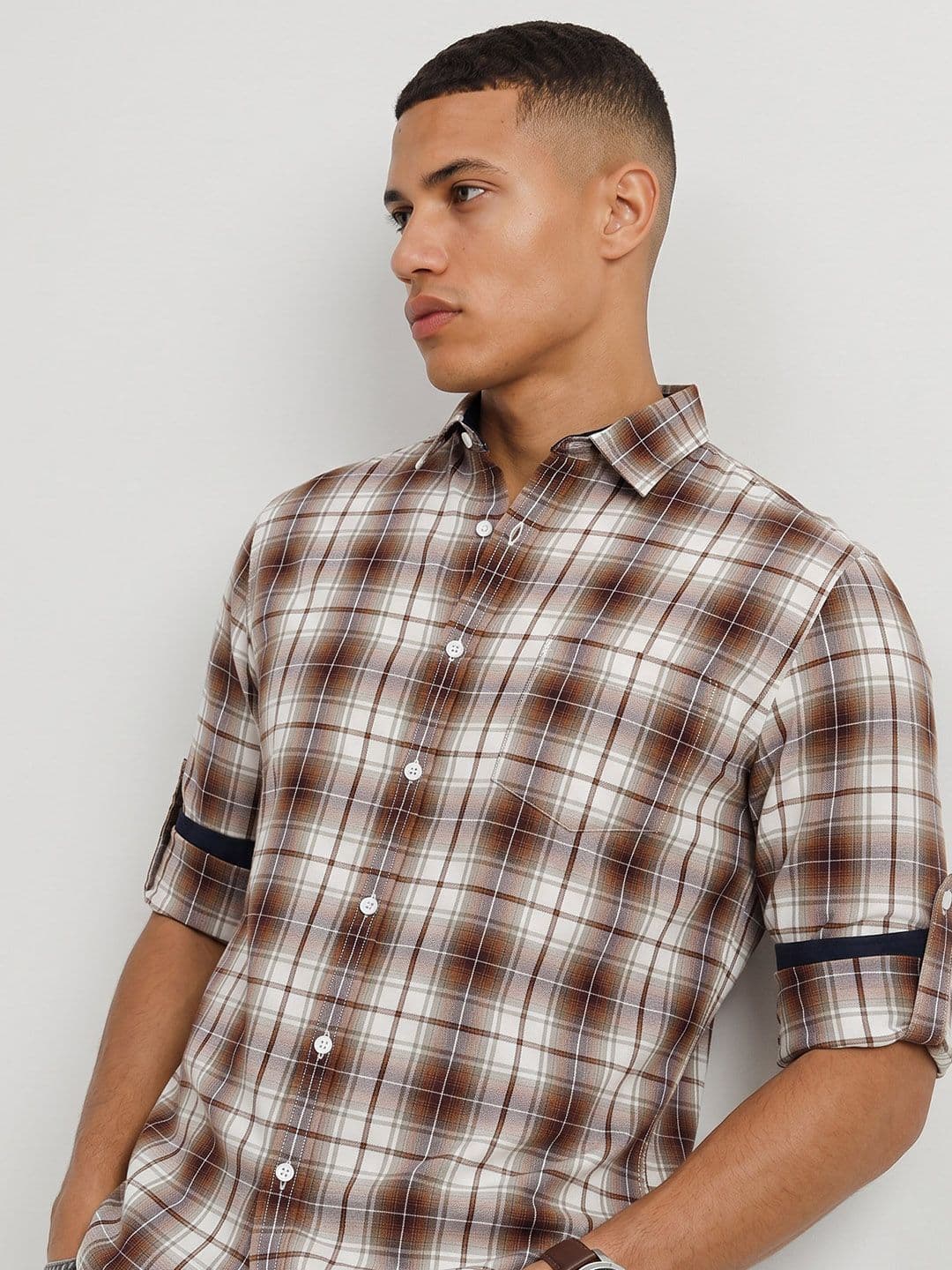 Roadster Life Co. Soft Touch Twill Plaid Casual Shirt - view 1