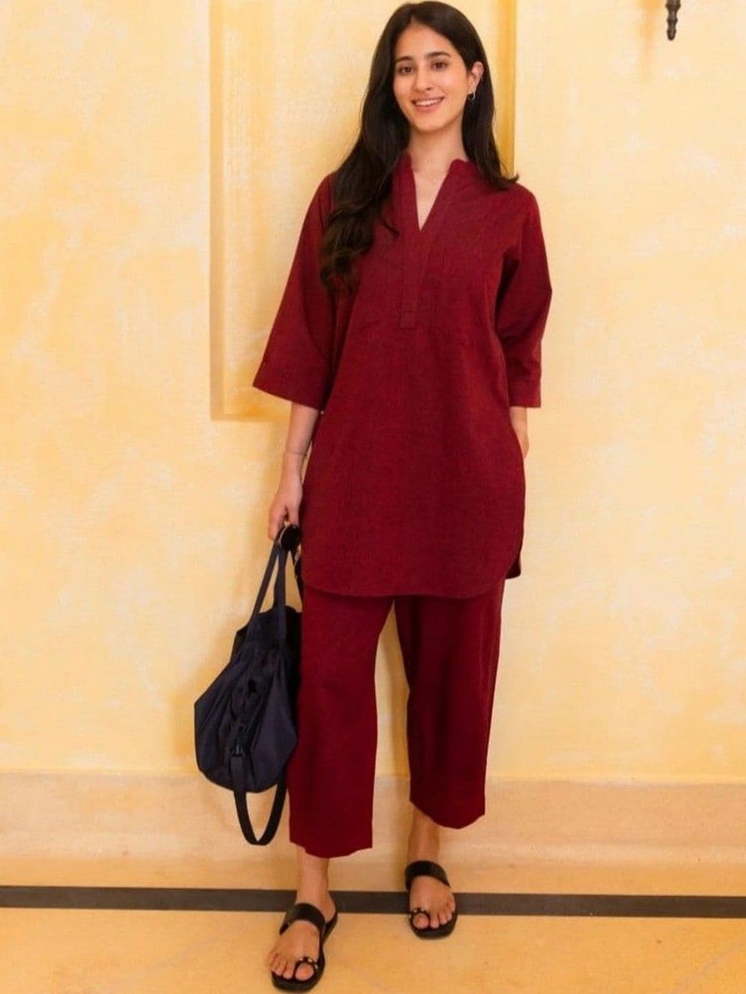 ANUTTARA FASHIONS Women Regular Pure Cotton Kurta with Trousers - view 1