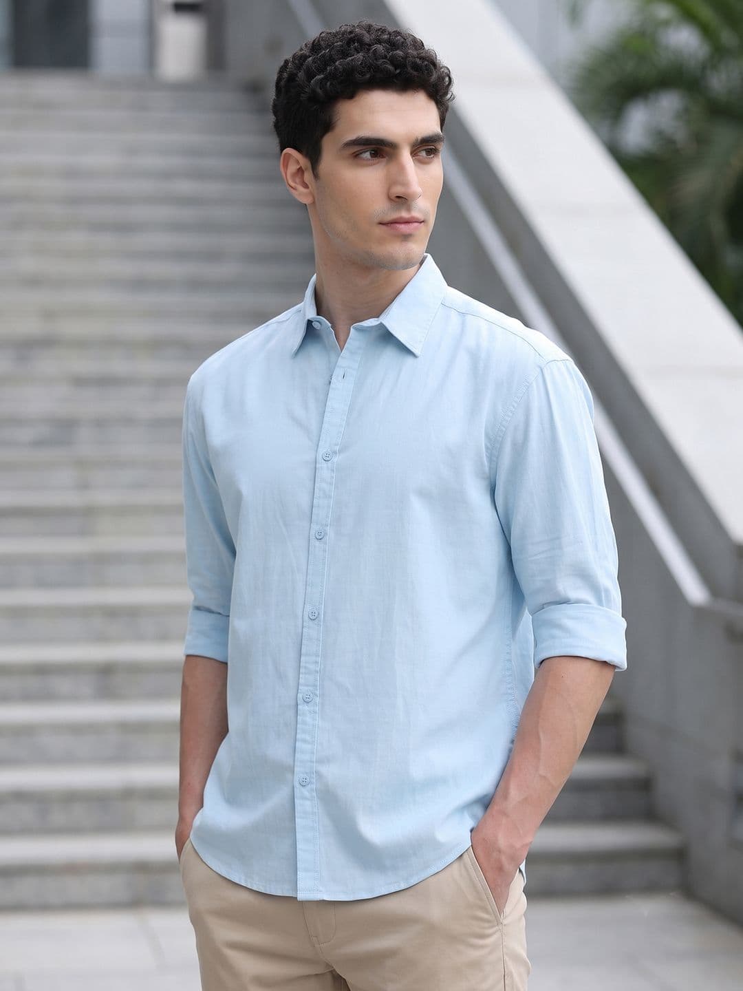 HERE&NOW Men Relaxed Fit Casual Cotton Oxford Shirt - view 1
