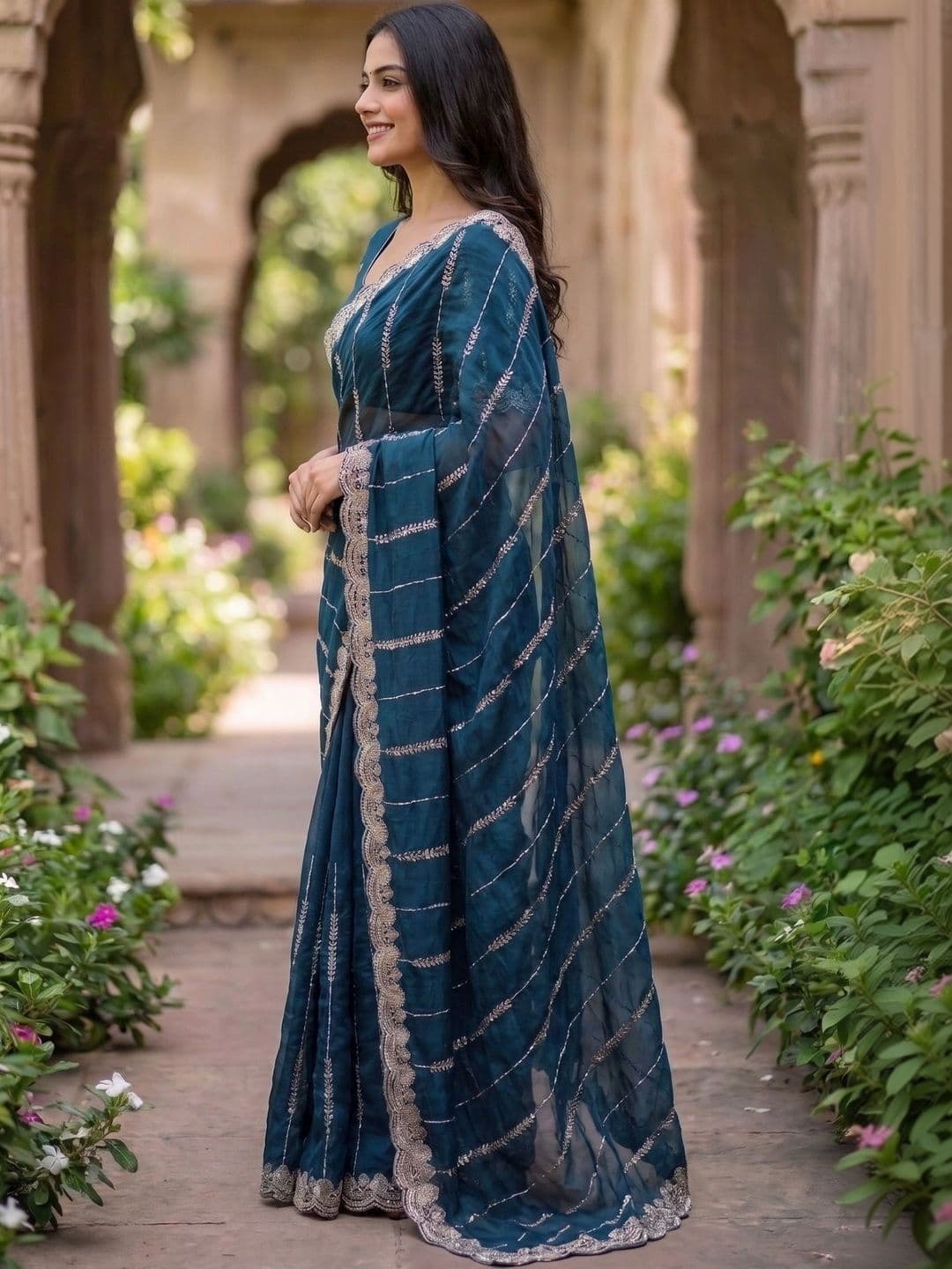 RANGVYRA LIFESTYLE Embroidered Art Silk Saree - view 1