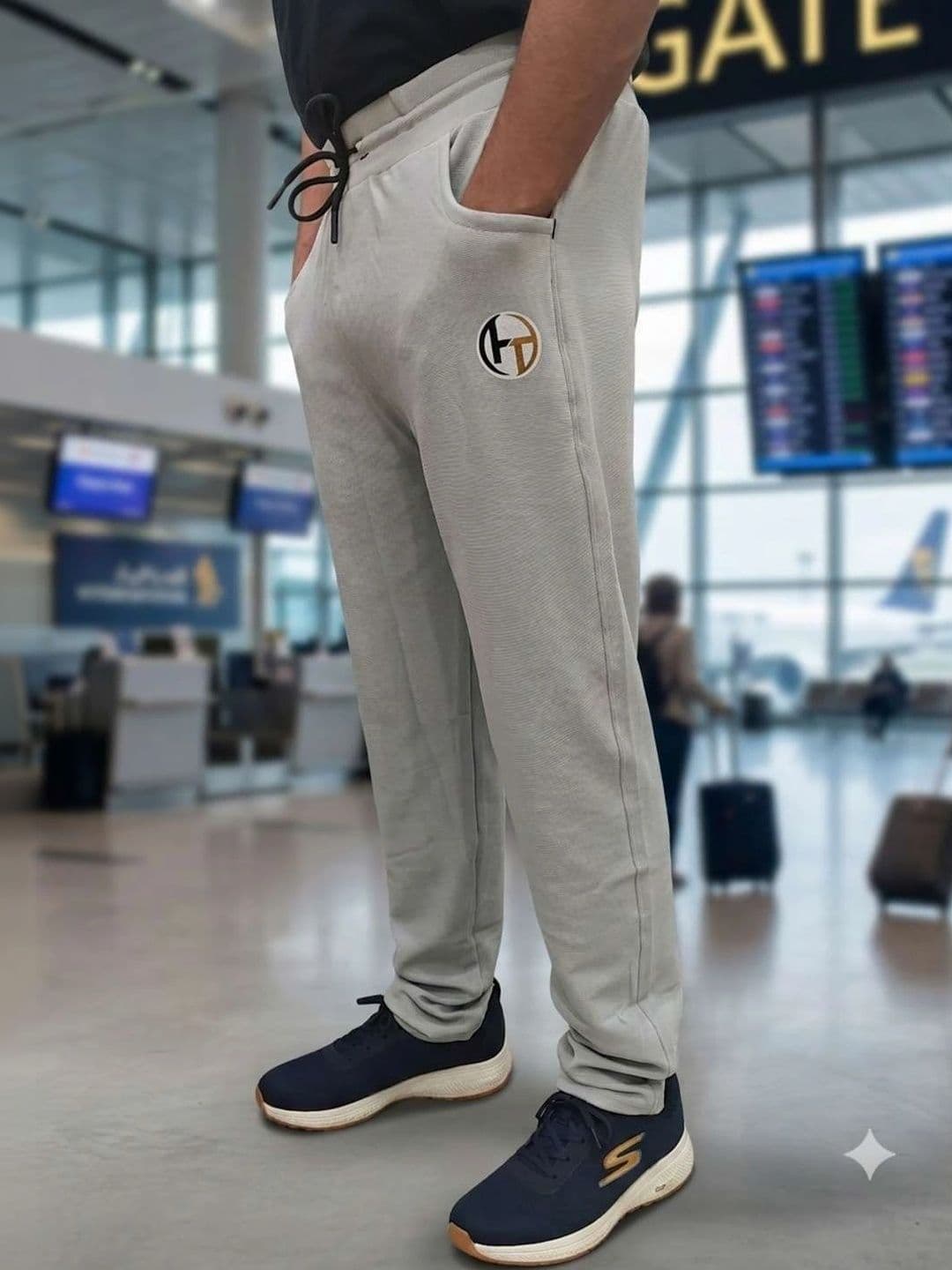 Bite and Style Men Slim Fit Brand Logo Training Track Pants - view 1