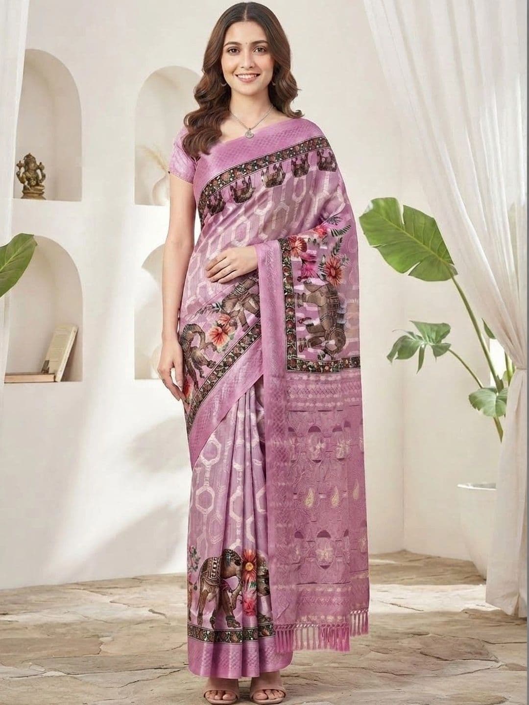 KRISHNA KURTIES Woven Design Saree - view 1