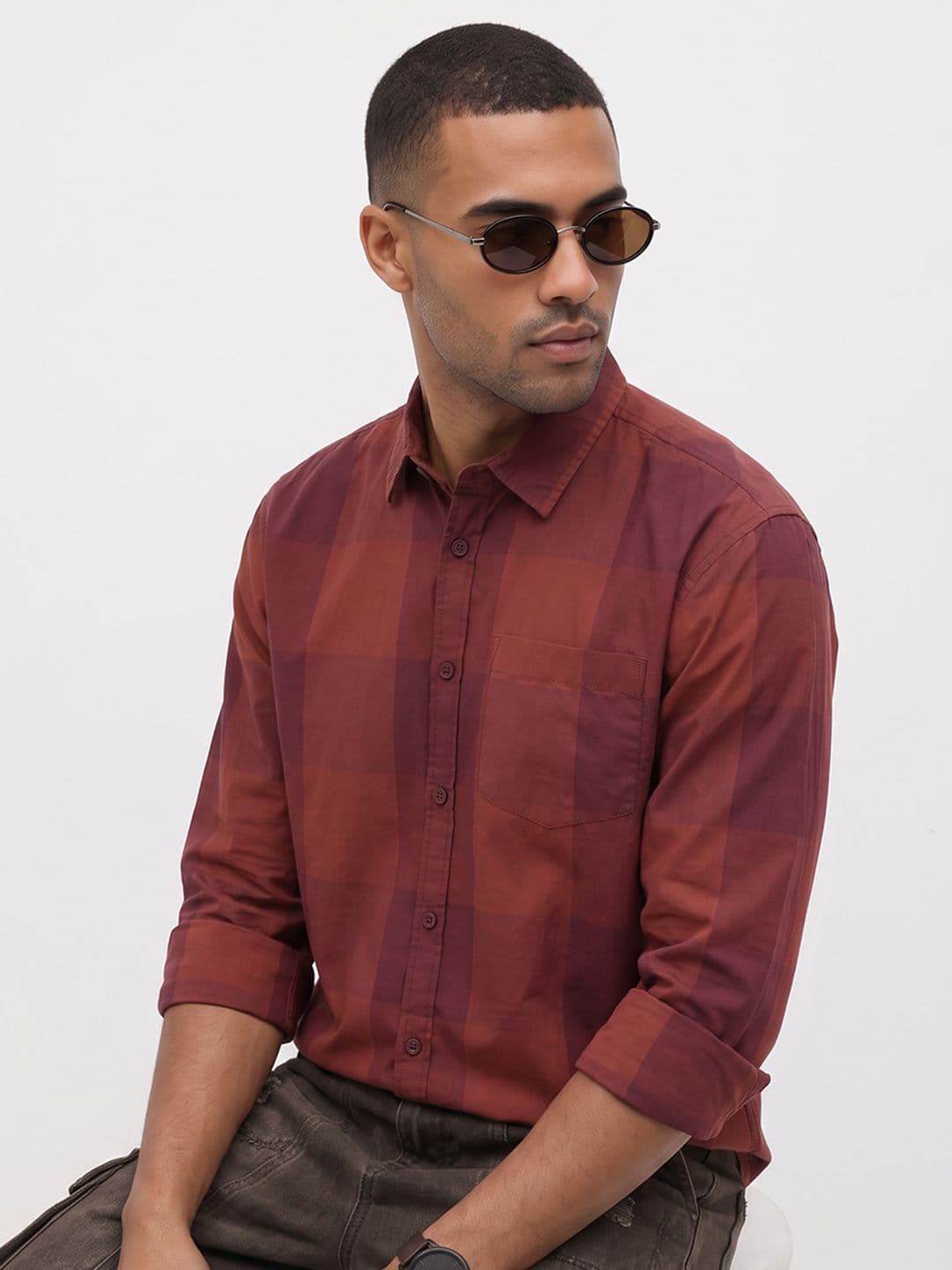 Roadster Life Co. Soft Touch Checked Casual Shirt - view 1