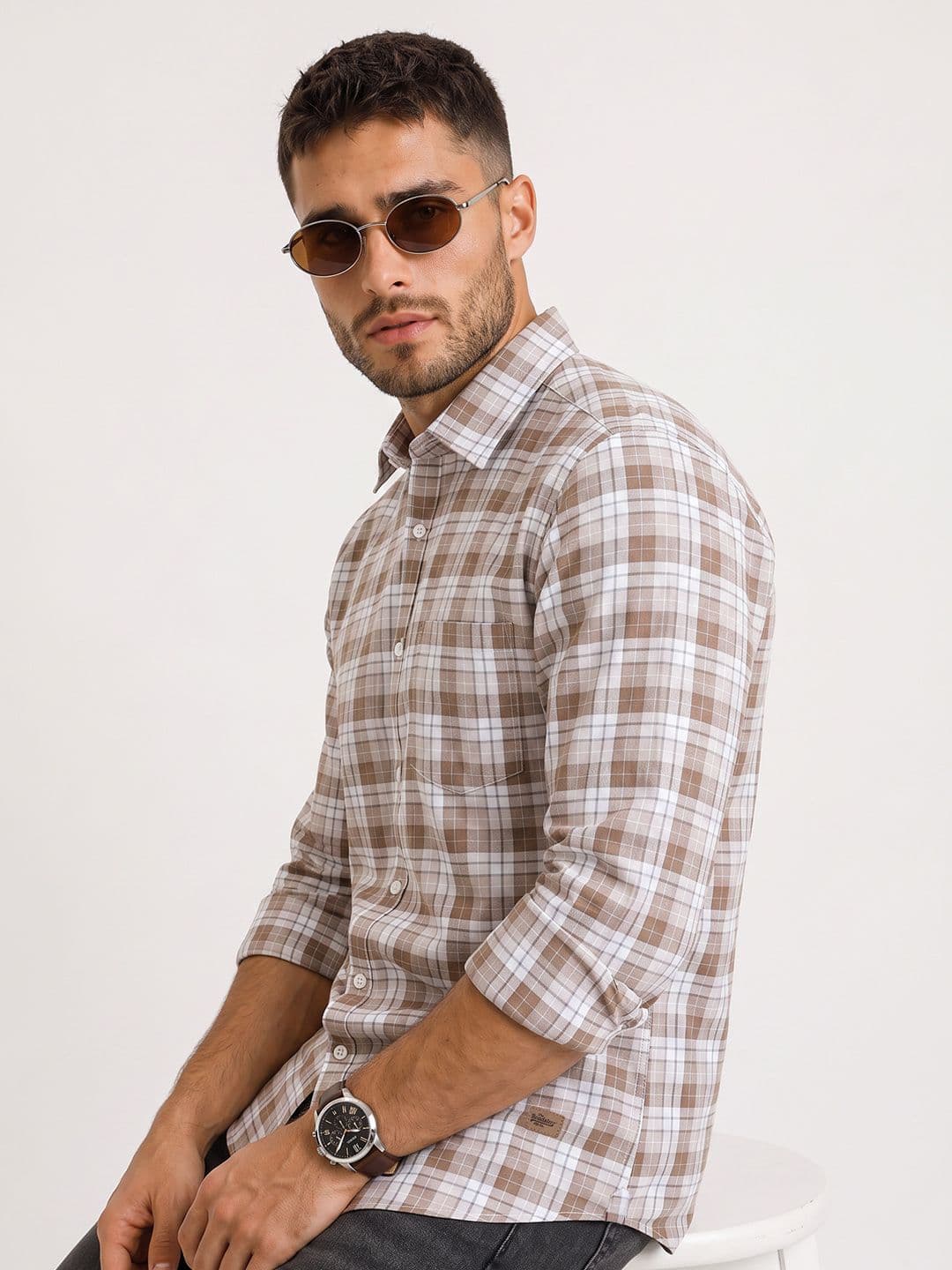 Roadster Life Co. Soft Touch Twill Plaid Casual Shirt - view 1