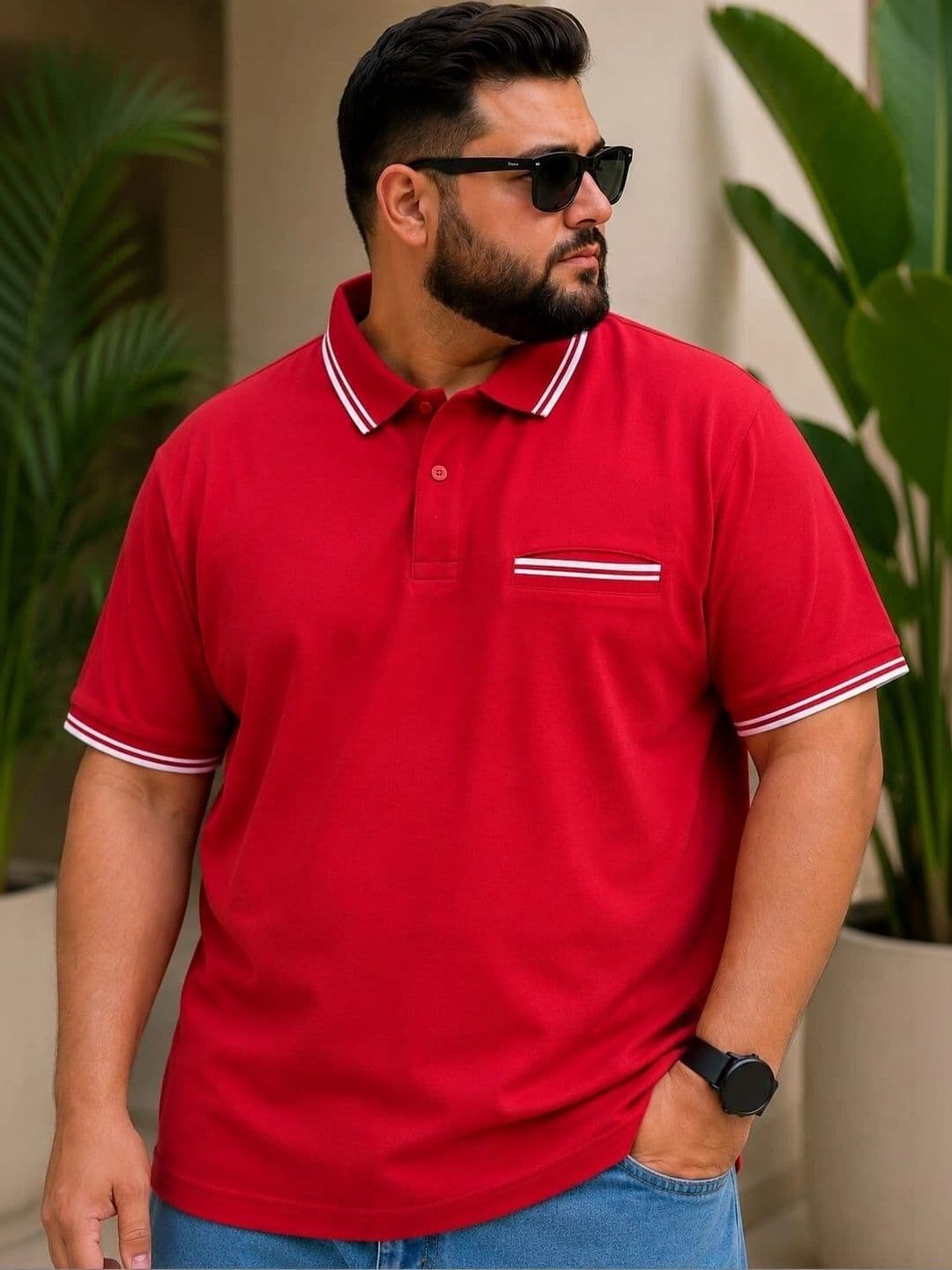 AUSTIVO Men Polo Collar Pockets T-shirt - view 1