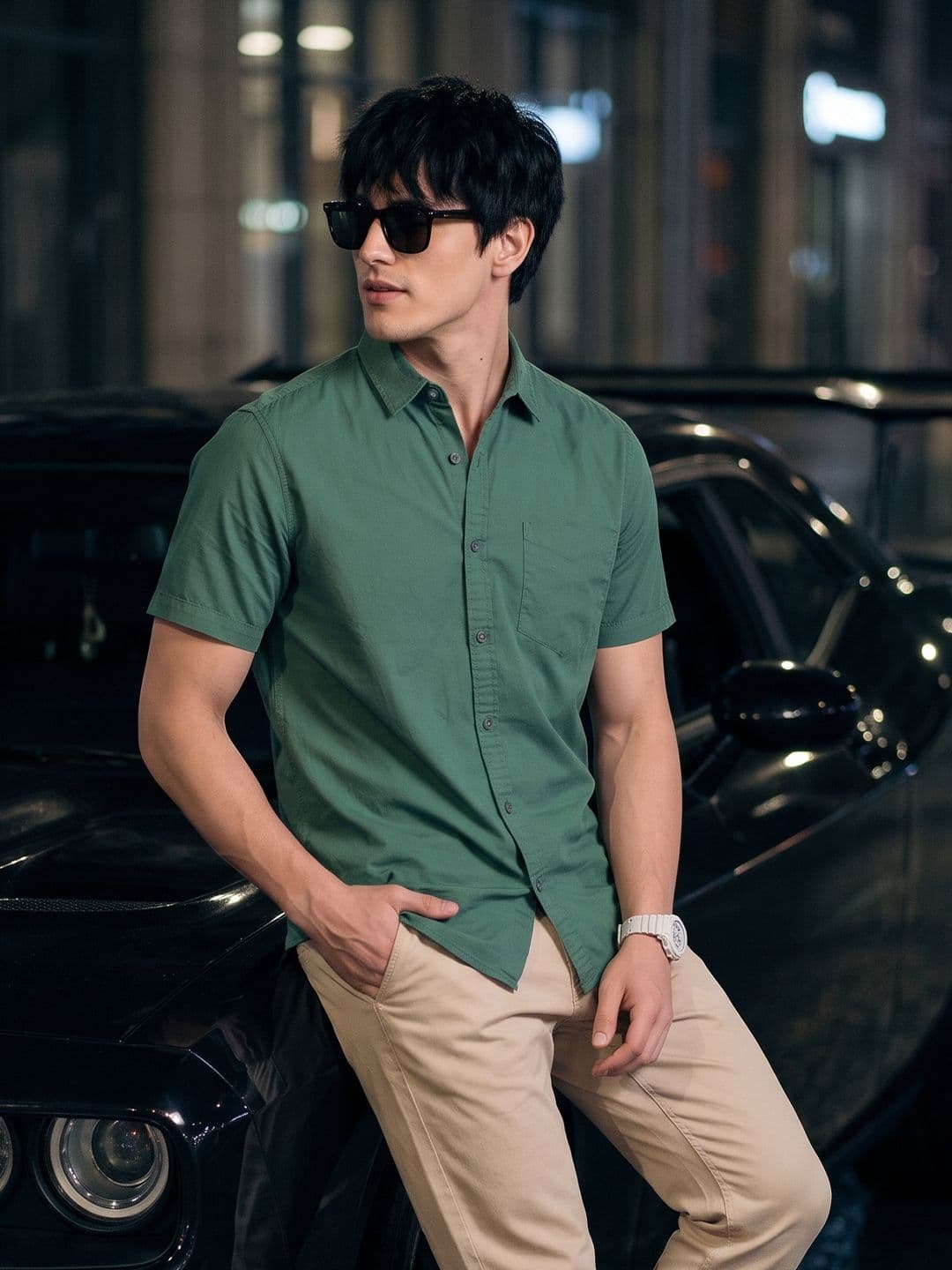 HERE&NOW Men Regular Fit Peach Premium Cotton Casual Shirt - view 1