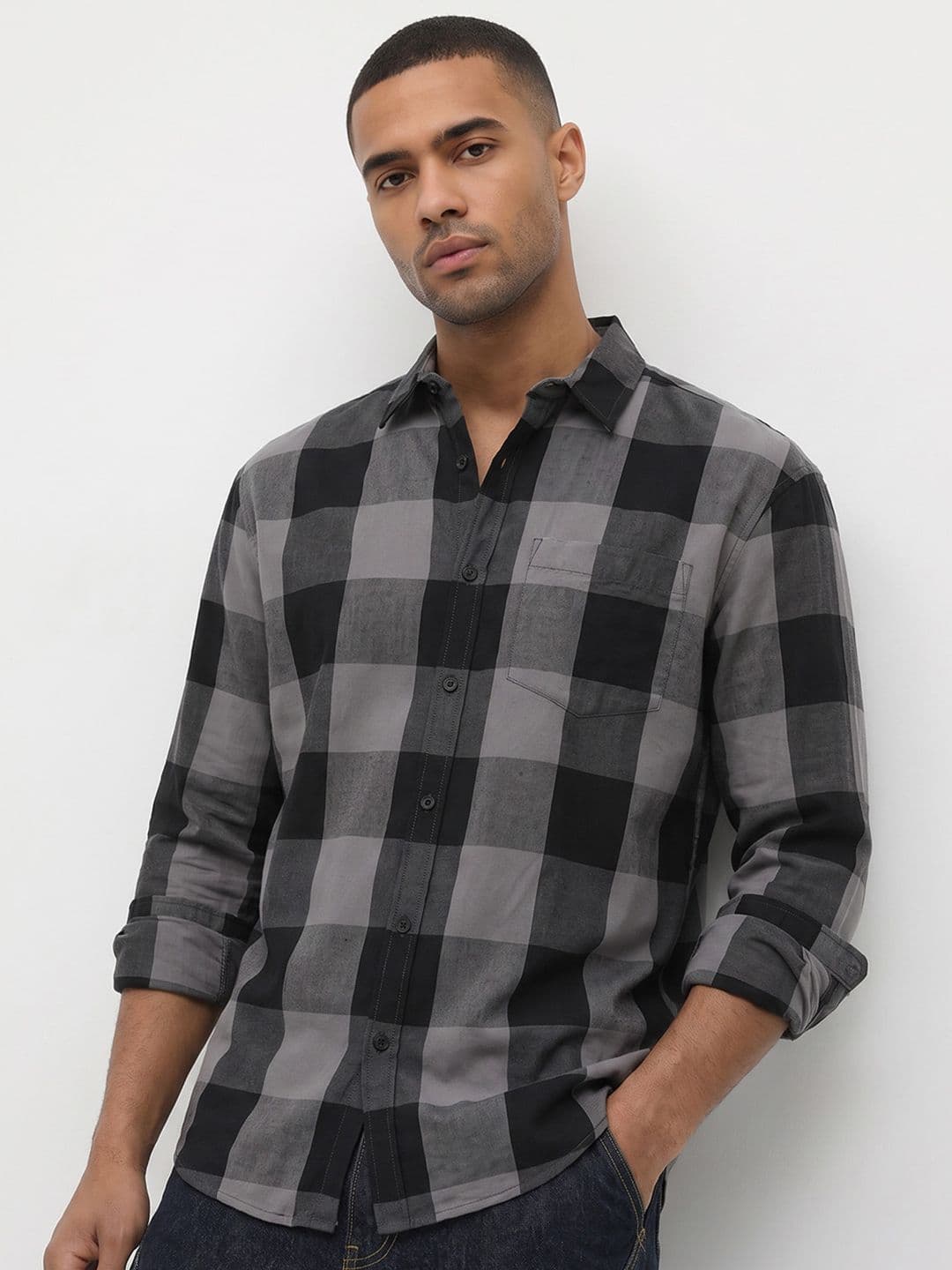 Roadster Life Co. Soft Touch Checked Casual Shirt - view 1