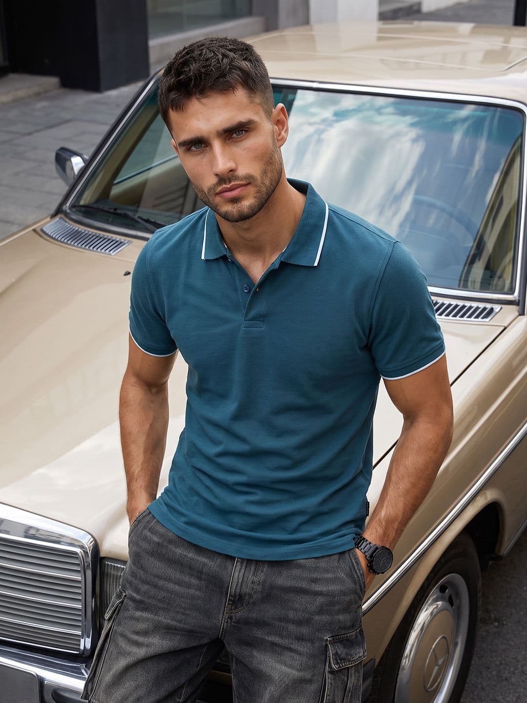 Roadster Men Polo Collar T-shirt - view 1