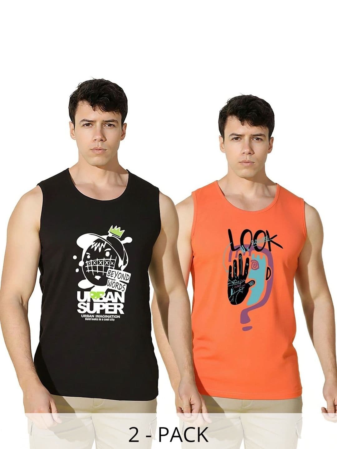 MINISTRY OF FRIENDS Men Pack of 2 Printed Innerwear Vests - view 1