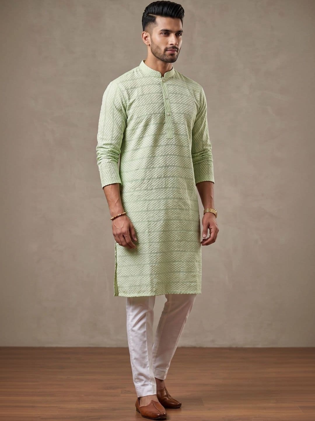 Anouk Men Embroidered Chikankari Kurta - view 1
