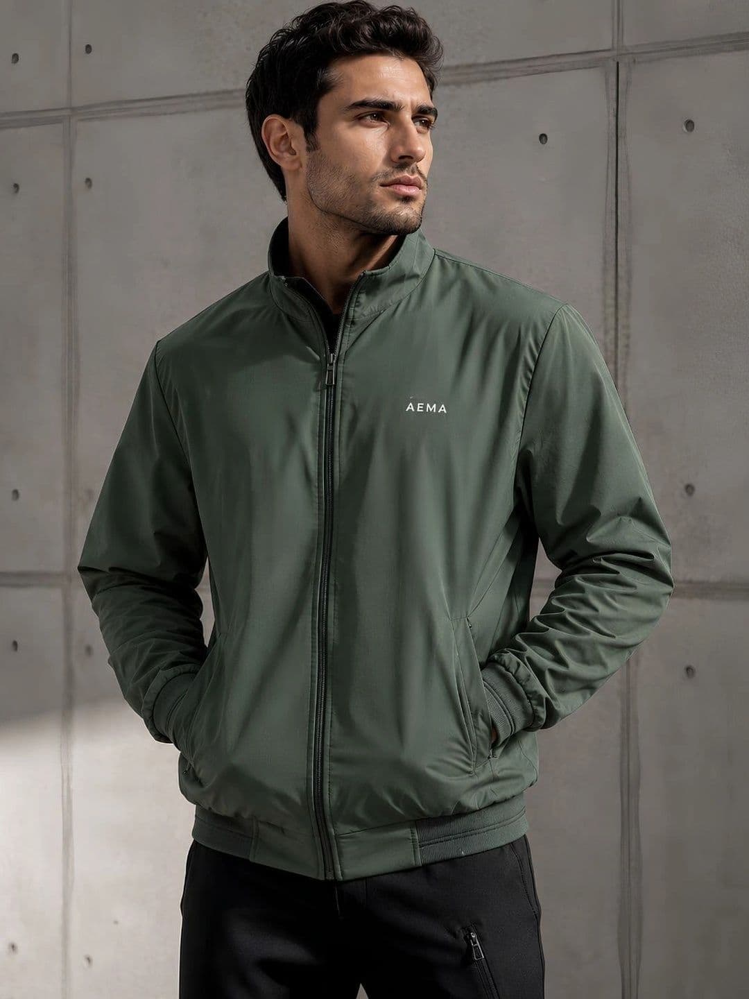 AEMA Men Lightweight Training or Gym Bomber Jacket - view 1