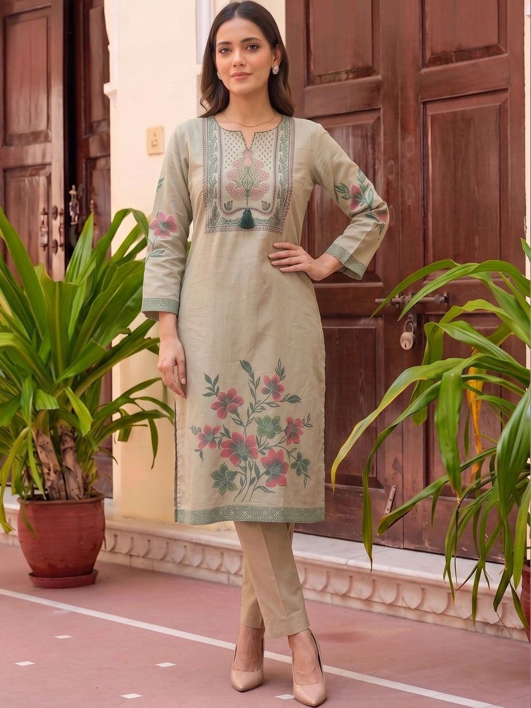Rangita Women Floral Embroidered Thread Work Floral Kurta - view 1