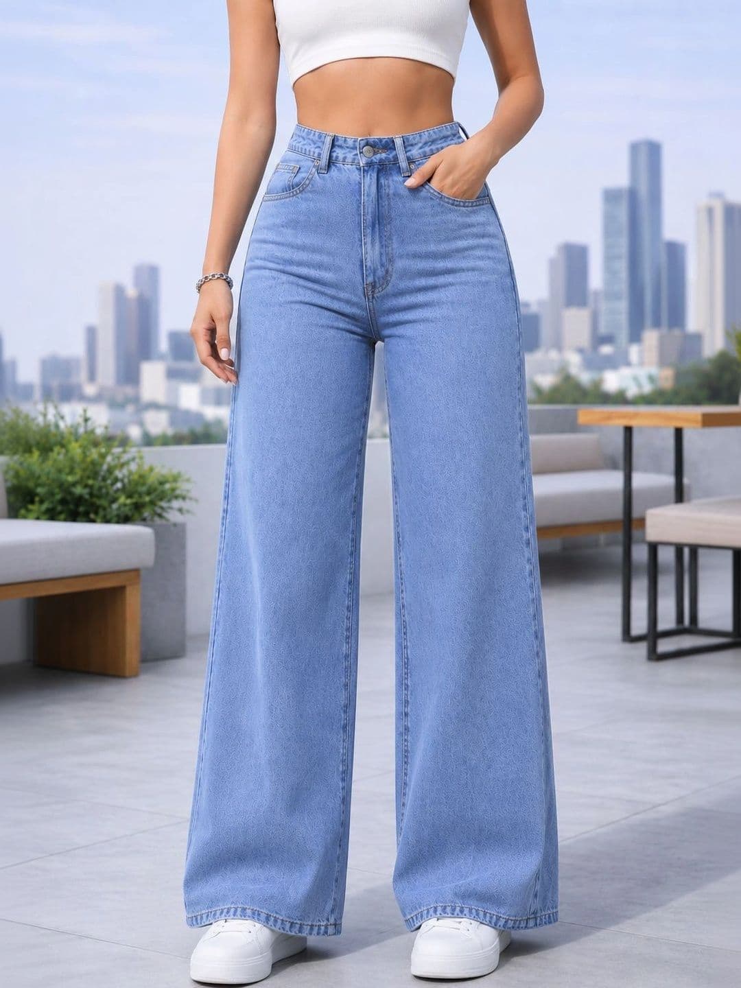 Flying Girls Women Comfort Straight Fit High-Rise Light Fade Stretchable Jeans - view 1