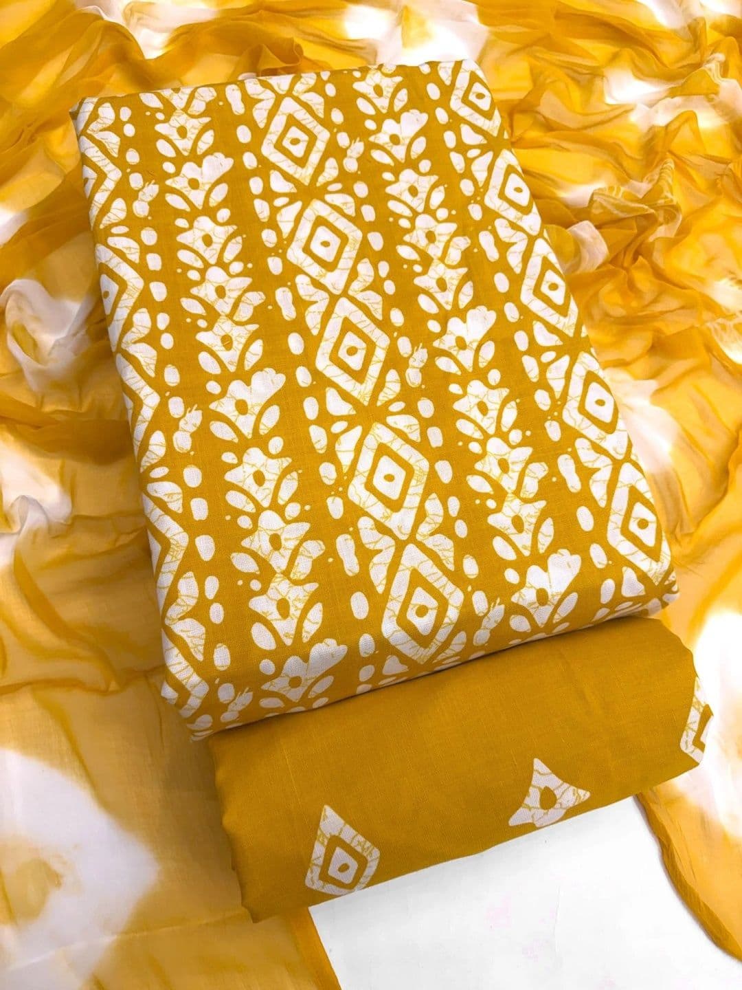 all about you Printed Pure Cotton Unstitched Dress Material - view 1