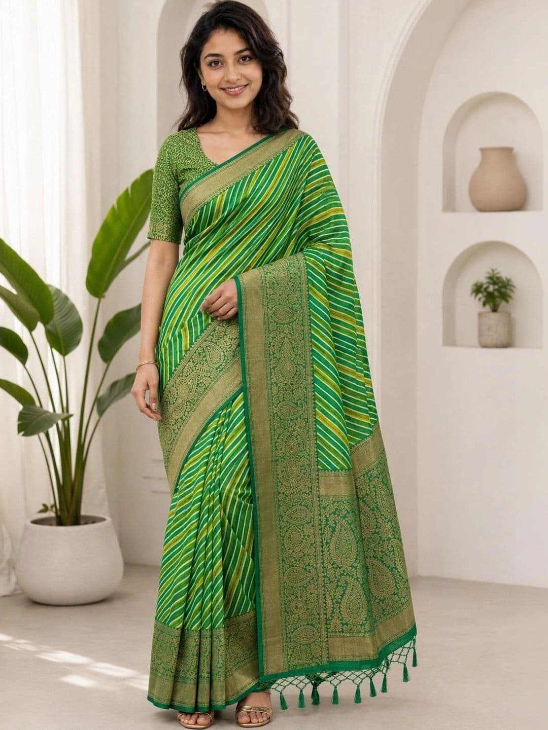 MEHARIKA Leheriya Zari Saree - view 1