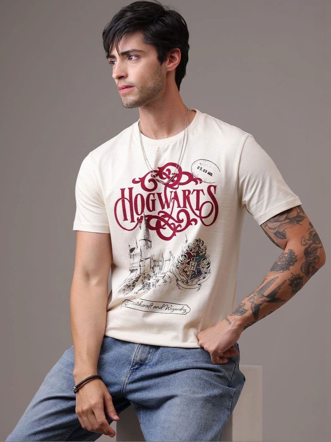 Free Authority Men Harry Potter Printed Regular Fit Tshirt - view 1
