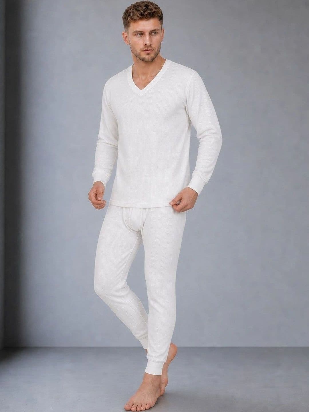 Moda Rapido Cotton V-Neck Thermal Set - view 1