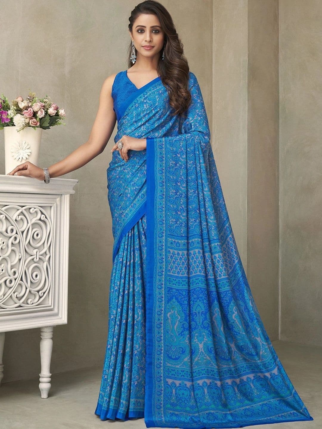 all about you Paisley Pure Crepe Saree - view 1