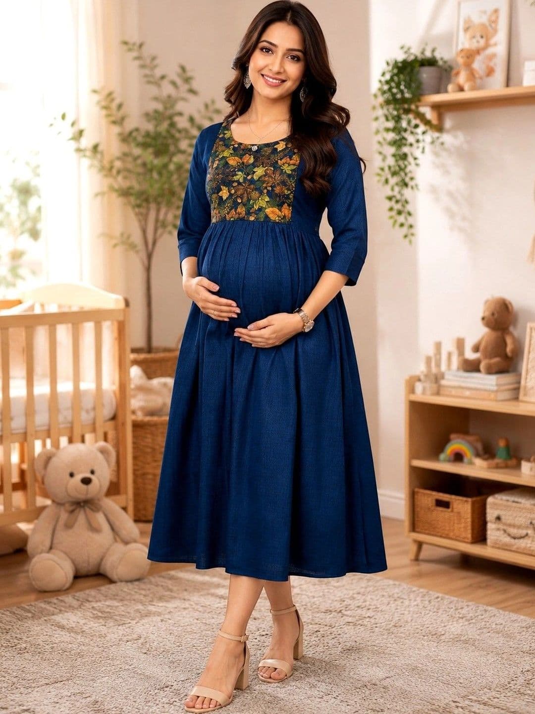 RITIJYA Women Floral Printed Maternity Anarkali Kurta - view 1