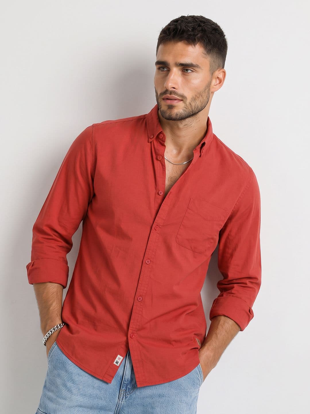 The Roadster Life Co. Button-Down Collar Pure Cotton Casual Shirt - view 1