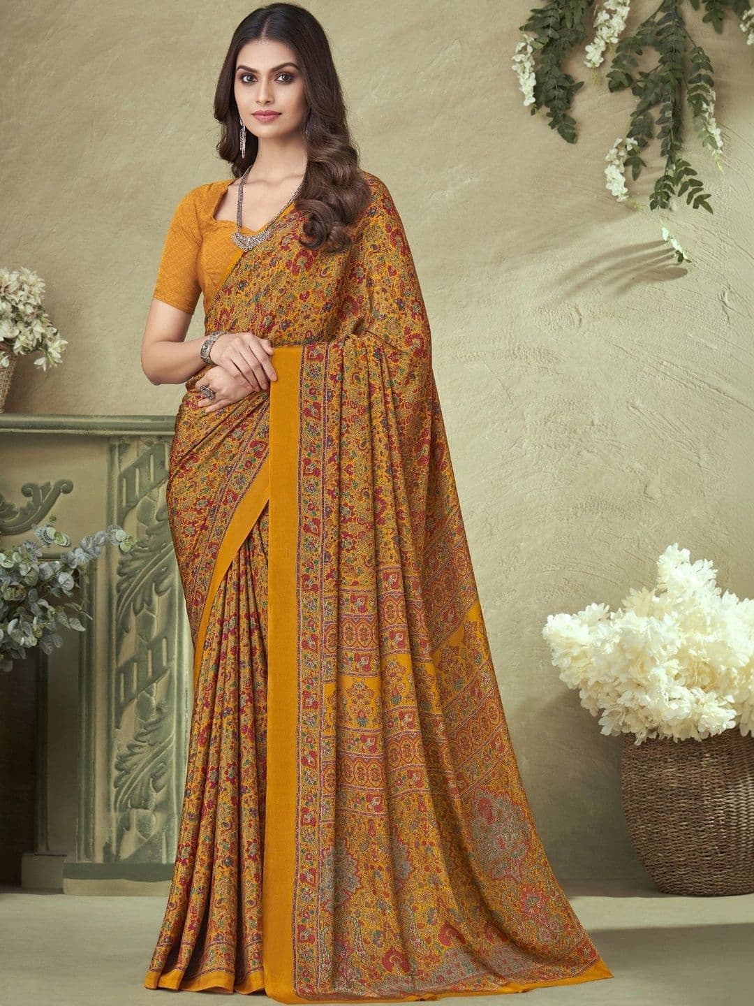Nirmohi Fashion Paisley Pure Crepe Saree - view 1