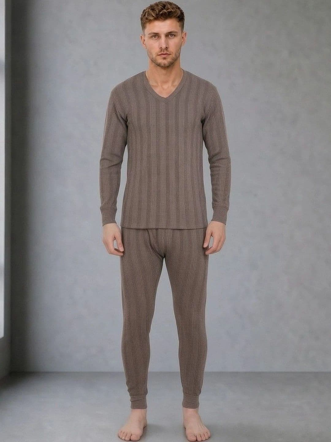 Moda Rapido Cotton V-Neck Thermal Set - view 1