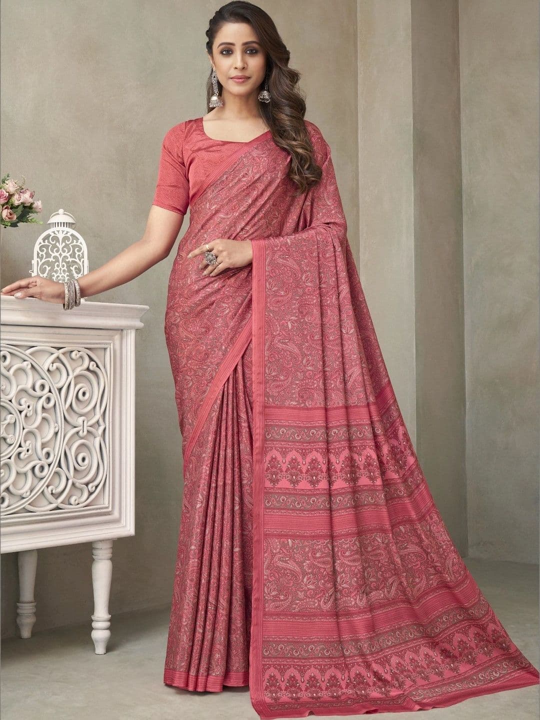 Nirmohi Fashion Paisley Pure Crepe Saree - view 1