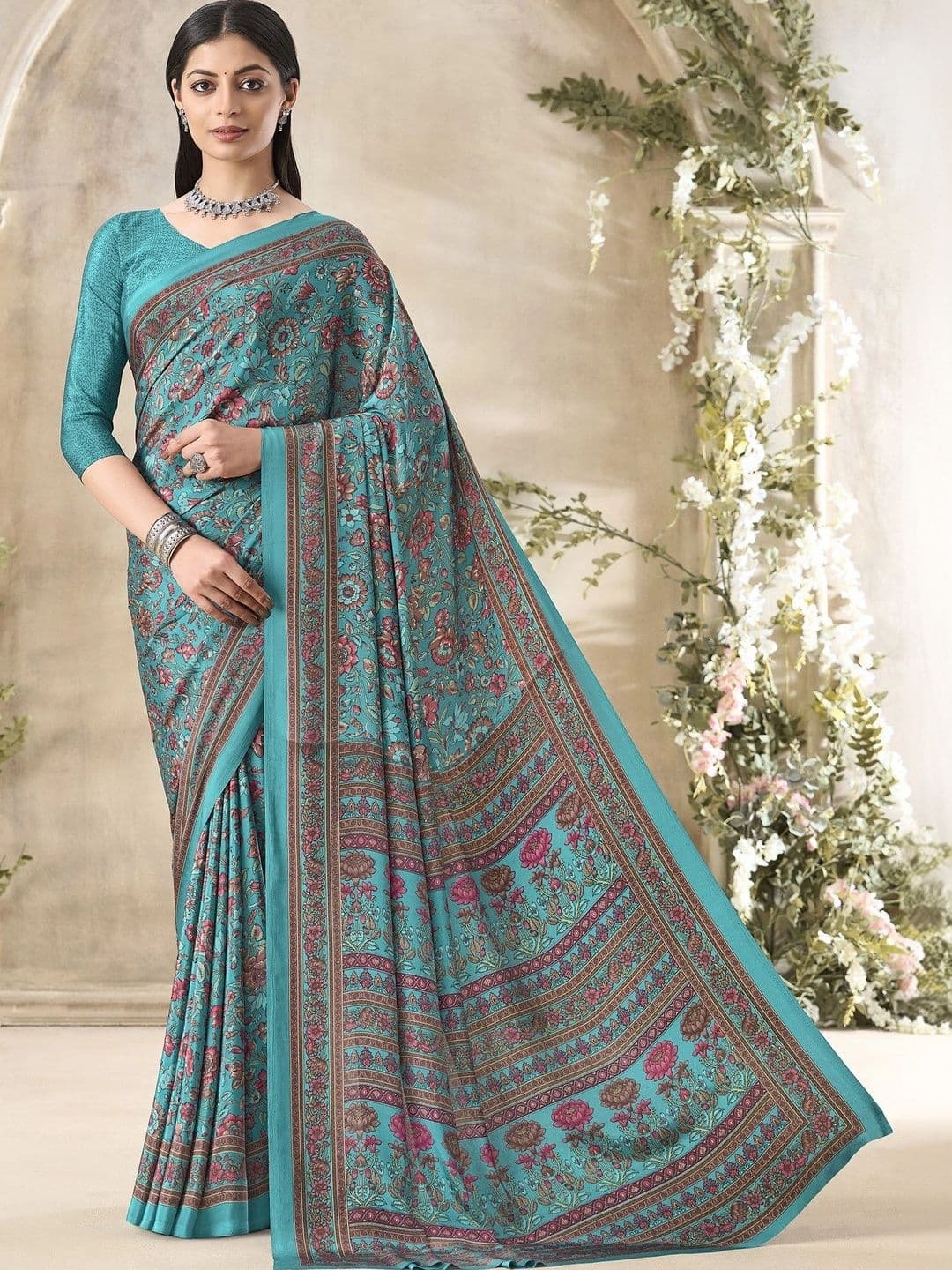 Nirmohi Fashion Paisley Pure Crepe Saree - view 1