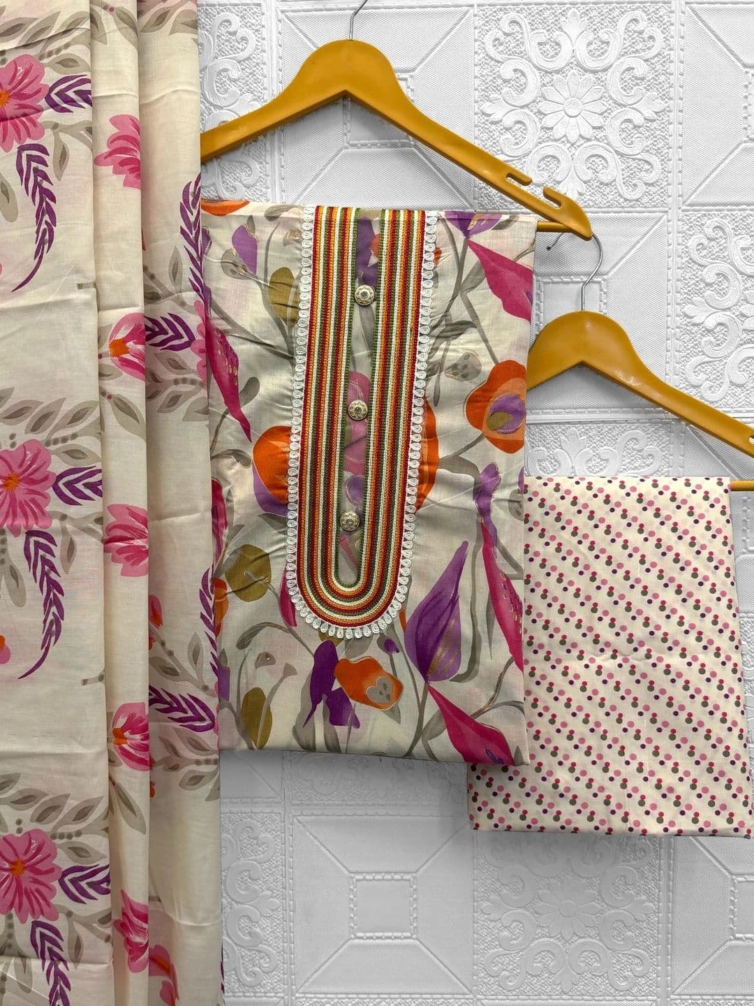 all about you Printed Pure Cotton Unstitched Dress Material - view 1