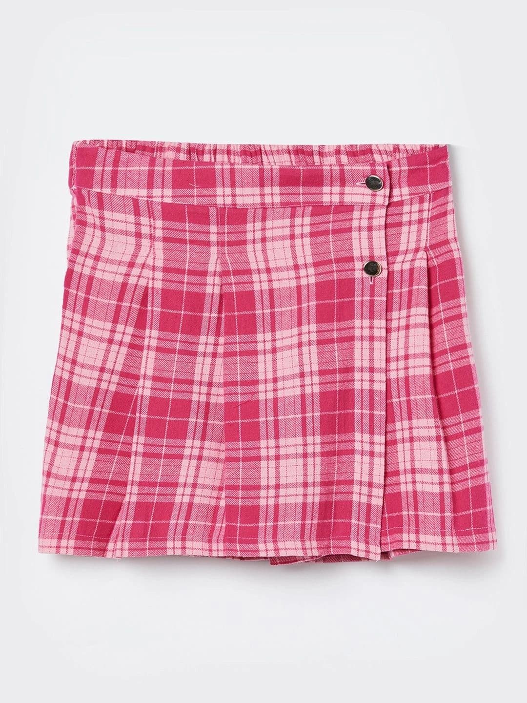 Fame Forever by Lifestyle Girls Cotton Blend Checked Summer Checks Mini A-Line Skirt - view 1