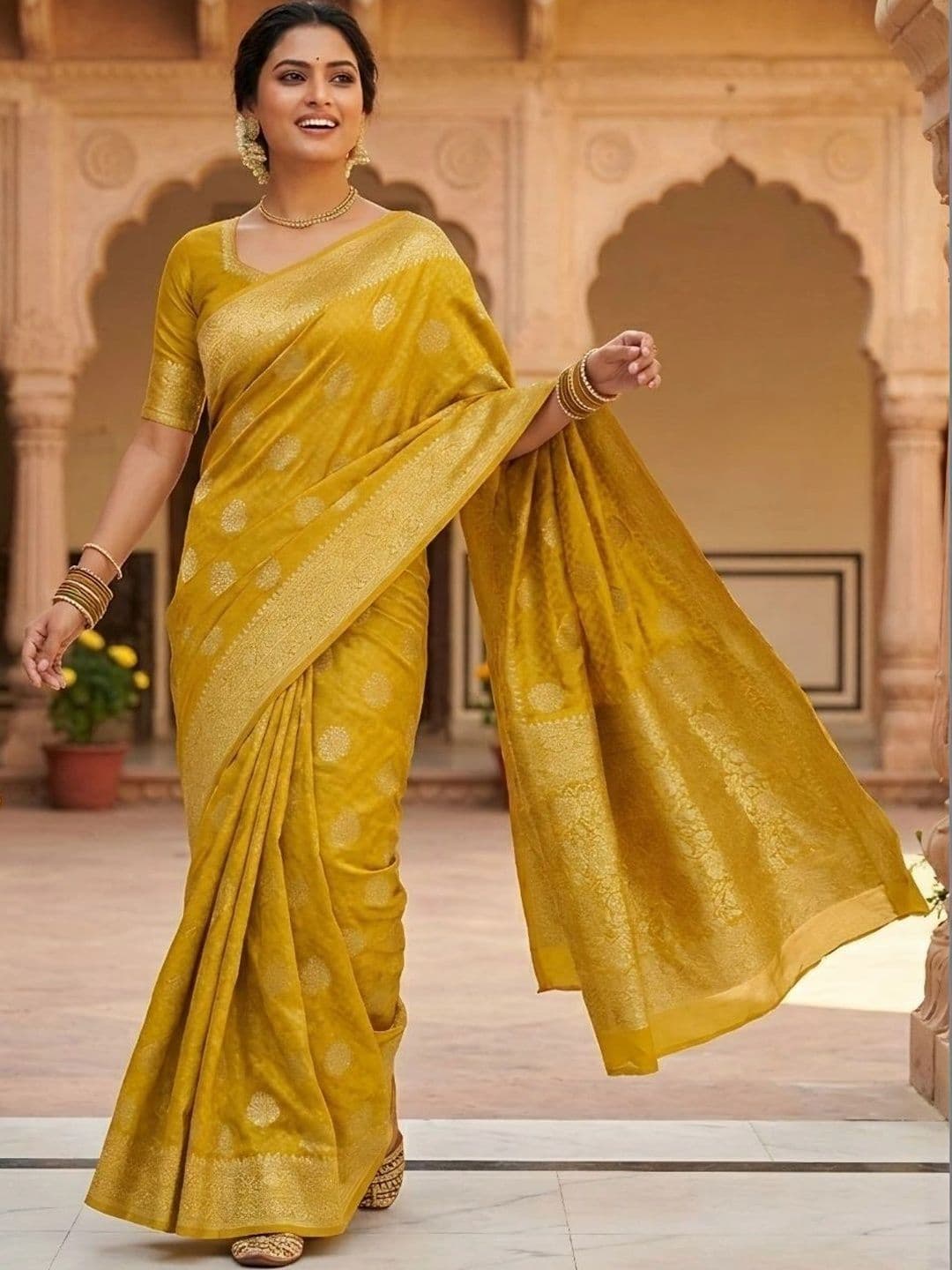 KAILASA Woven Design Zari Art Silk Handloom Banarasi Saree - view 1