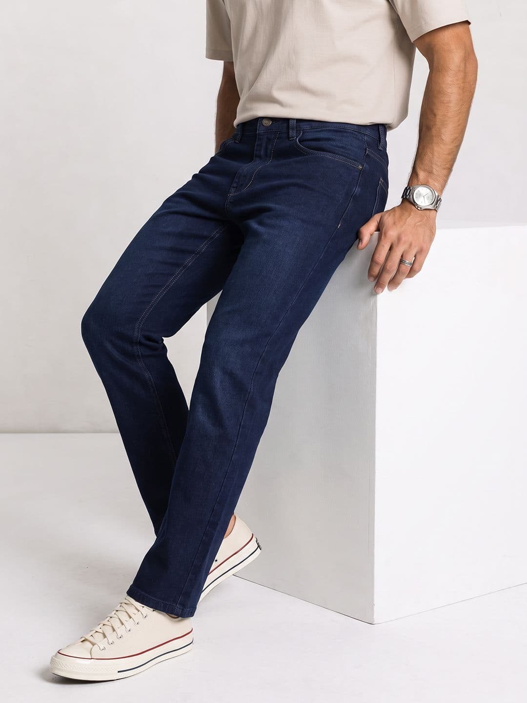 The Roadster Life Co. Men Slim Fit Light Fade Stretchable Jeans - view 1