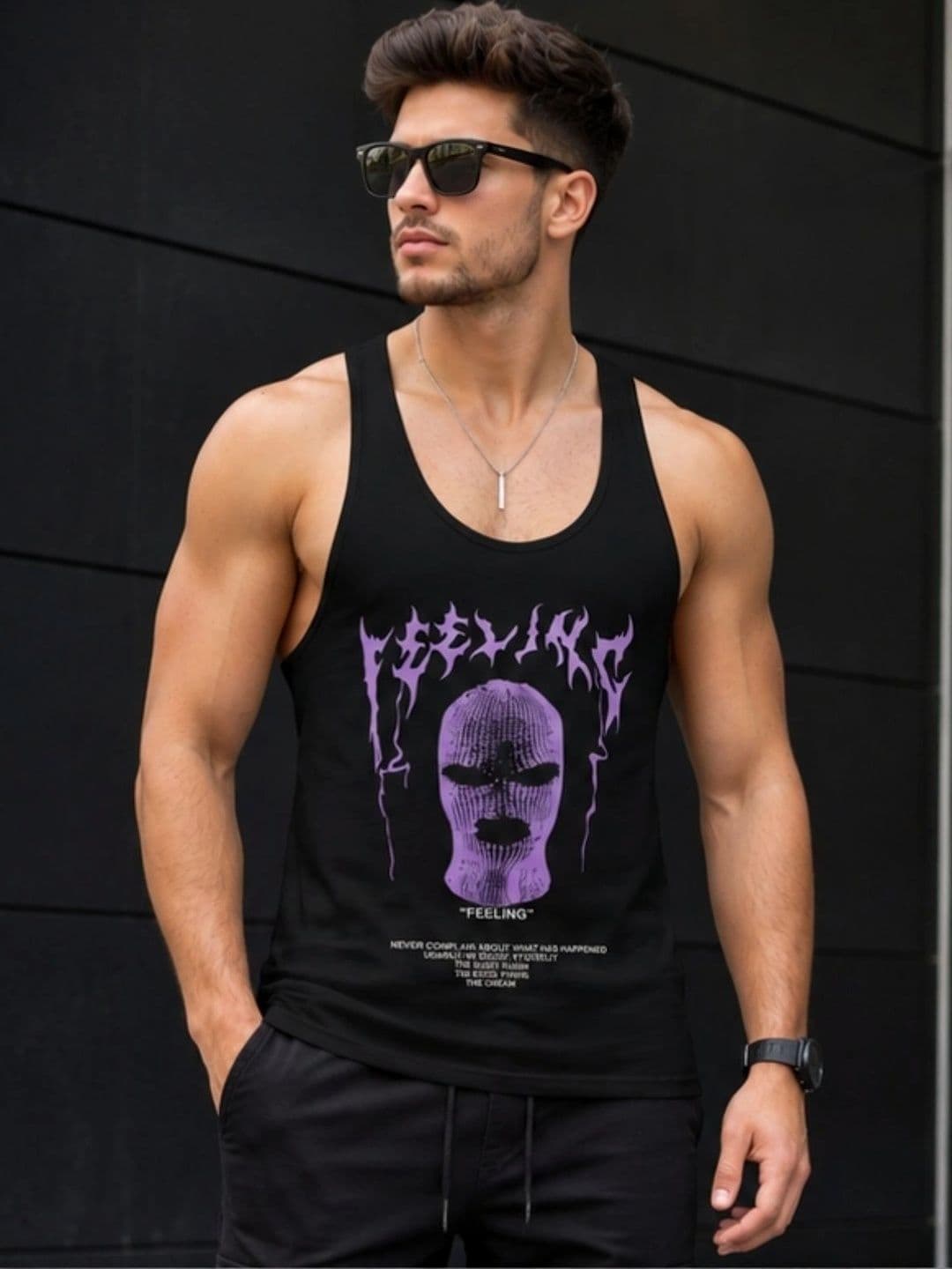 R.Code by The Roadster Life Co. Printed Gym Vest - view 1