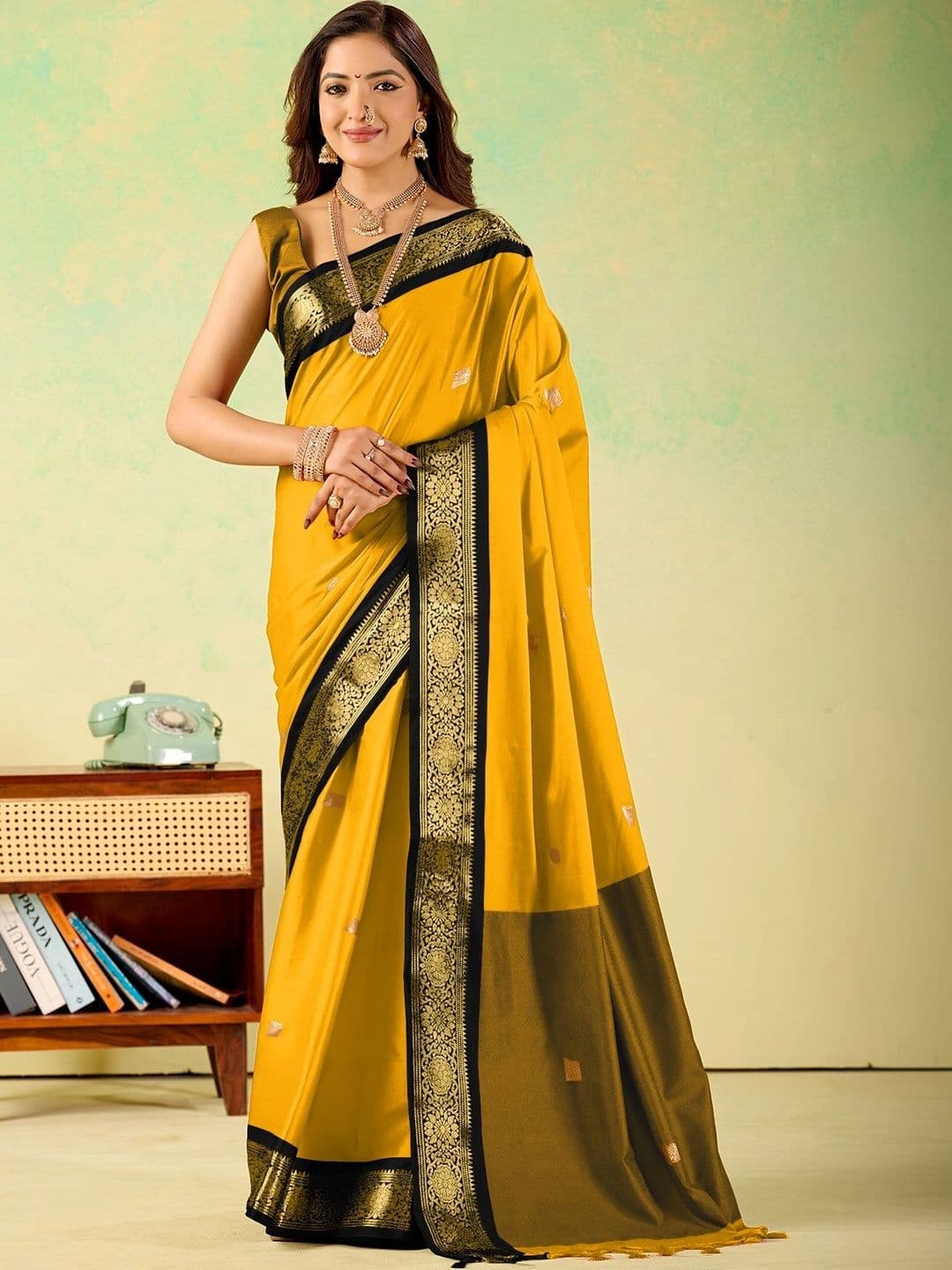 UMANTA Ethnic Motifs Zari Silk Cotton Designer Paithani Saree - view 1