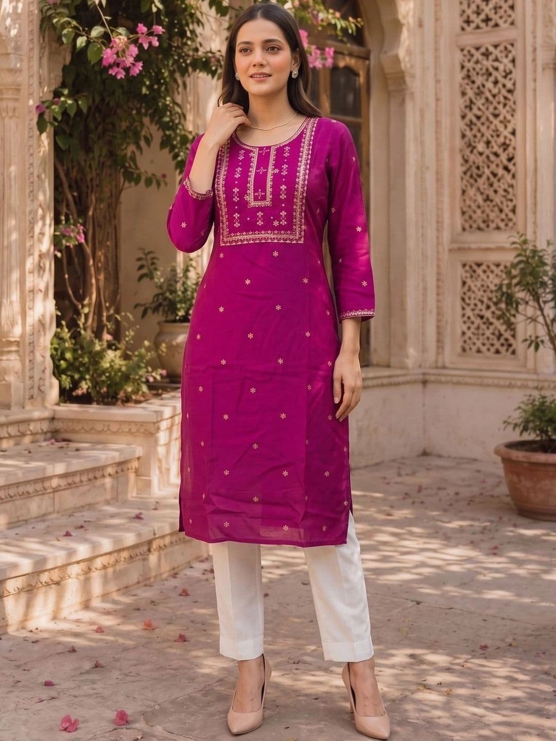 Rangita Women Embroidered Thread Work Kurta - view 1