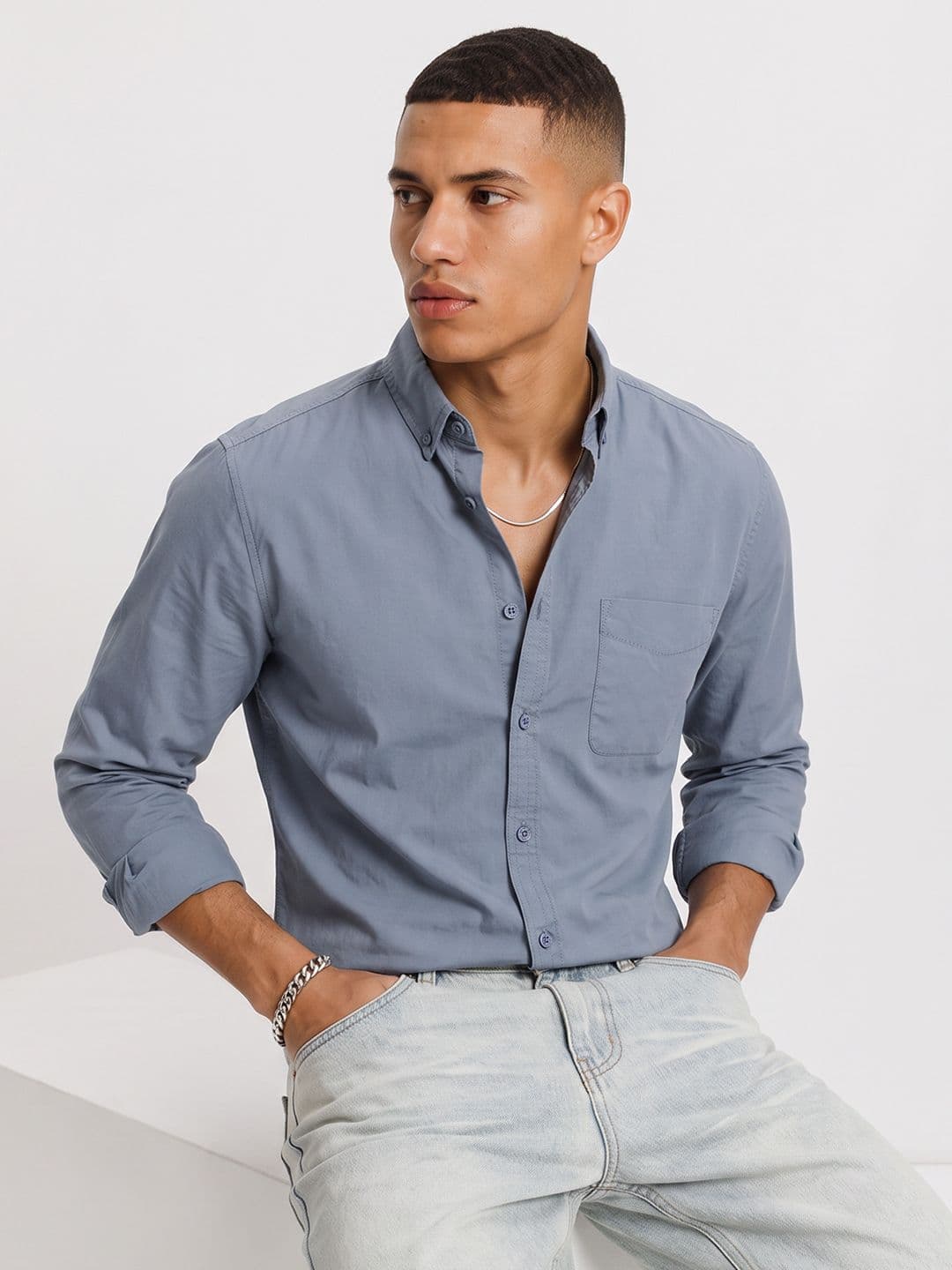 The Roadster Life Co. Button-Down Collar Pure Cotton Casual Shirt - view 1